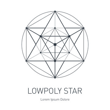 Polygonal Star, Modern stylish logo. Design element with triangl