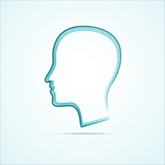 Vector grungy  human head icon