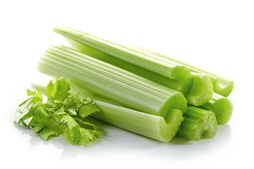 green celery sticks and leaf