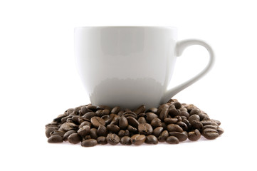  white cup  and coffee is spilled bob