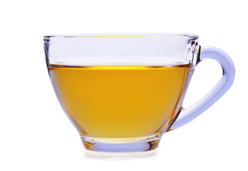 Hot tea on a white background