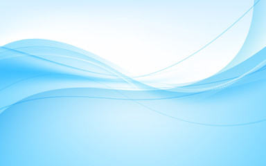 Abstract blue waves - data stream concept. Vector illustration