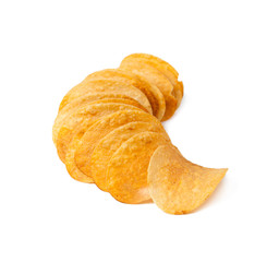 potato chips on a white background