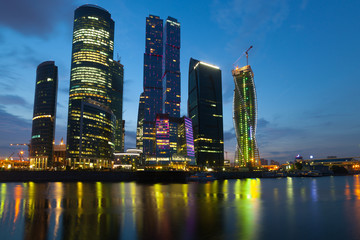 Moscow city (Moscow International Business Center) at night