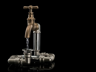 Allegory of consumption of water resources