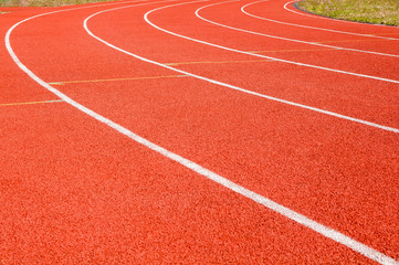 Fototapeta premium dividing line running track at the stadium
