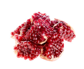 pieces of the pomegranate fruit сложенныев a heap on t