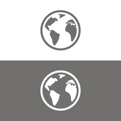 Icono de planeta Tierra sobre fondos blanco y negro. Ilustración vectorial © imaagio.stock
