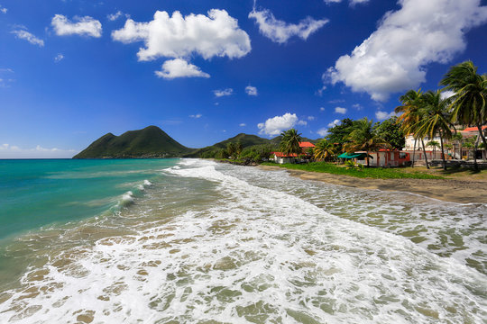 Le Diamant Beach. Beautiful Beach Scene in Martinique, French Overseas Department