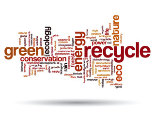 Fototapeta premium Vector conceptual ecology word cloud isolated