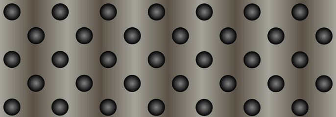 Metal perforated texture gray background banner