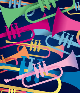 Trumpet Music Event, Jazz Festival (Vector Art)