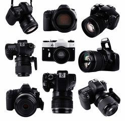 Digital photo cameras isolated on white