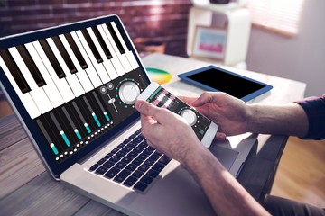 Composite image of music app