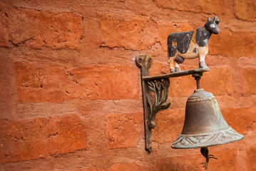 campana llamador vaca, campana, colgante, llamador