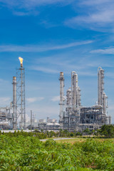 Architecture of Chemical refinery plant with blue sky