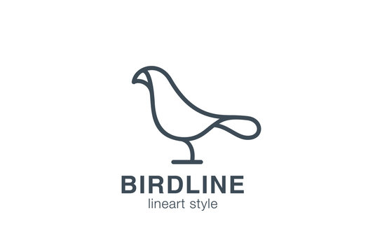 Bird Logo design linear style. Dove Logotype symbol outline icon