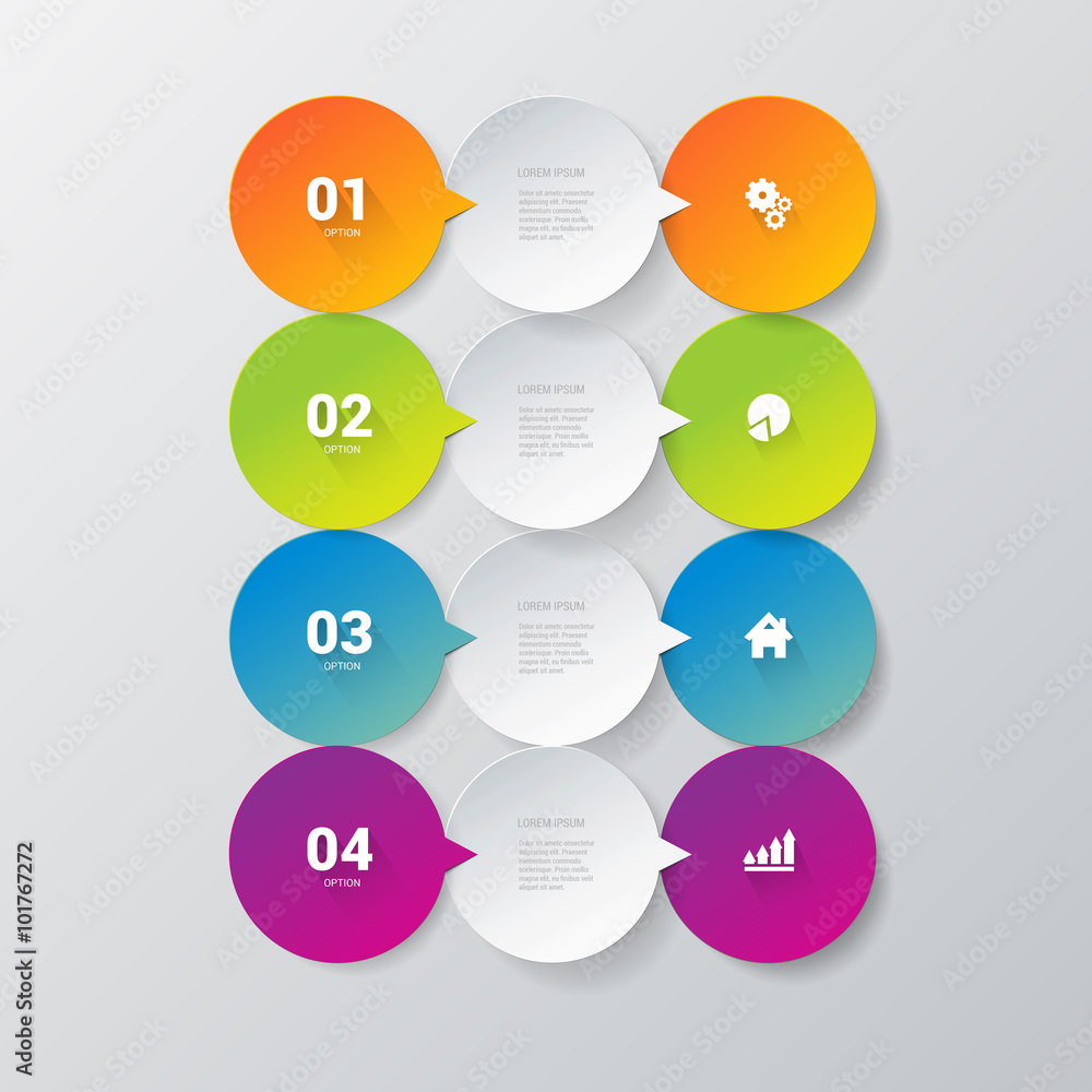 Poster label icon process arrow mockup infographic background template