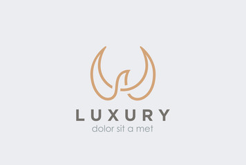 Flying Eagle Phoenix abstract Logo design Linear Bird icon