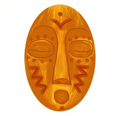 mask, african, africa, geometry, sign, face, image, orange, wooden, yellow