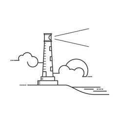 Obraz premium Lighthouse vector illustration. Line art style