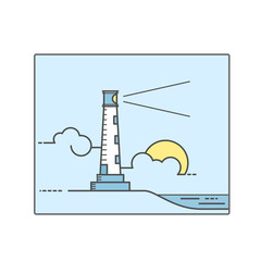 Lighthouse vector illustration.Line art style