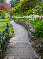 Walkway in a spring garden