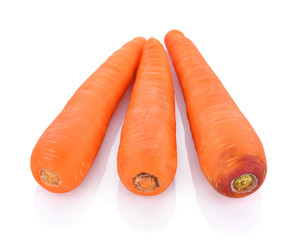 fresh carrots isolated on white background