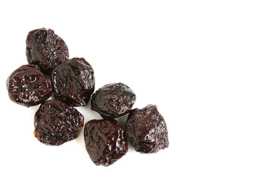 Pitted Prune on White Background