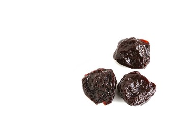 Pitted Prune on White Background