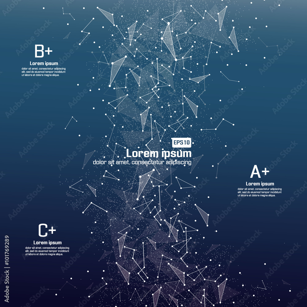 Poster dots and lines connected together