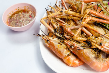 Grilled prawns