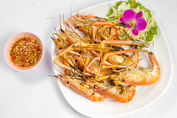 Grilled prawns