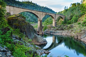 Fototapeta na wymiar Mountain Quarries Railroad Bridge
