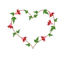 Red Canarina Canariensis Flowers in A Heart Shape