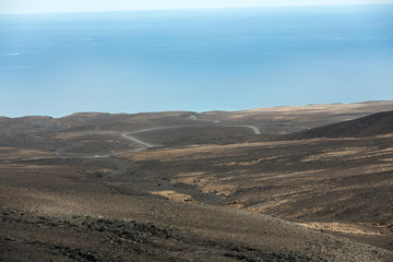 Fototapeta na wymiar A raod to Playa de Cofete, Fuerteventura, Canary Islands, Spain