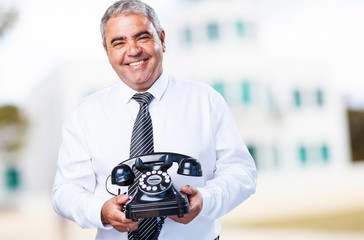 business man talking on telephone