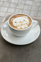 Coffee Latte Art as  cute Bear for Valentine