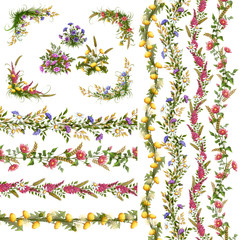 Obraz premium Vector floral Pattern Brushes for your design