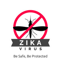 Zika virus infection causing aedes mosquito prevention sign