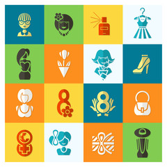 Womans Day Icon Set