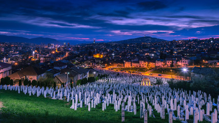 Sarajevo at sunset, bosnia and herzegovina