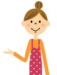 エプロンの女性（上半身）　説明