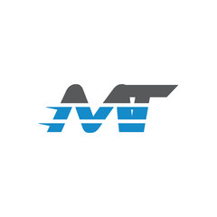 Simple Modern Dynamic Letter Initial Logo mt
