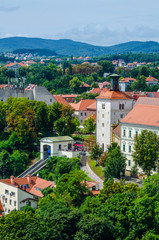 Upper town in Zagreb, Croatia, aerial view