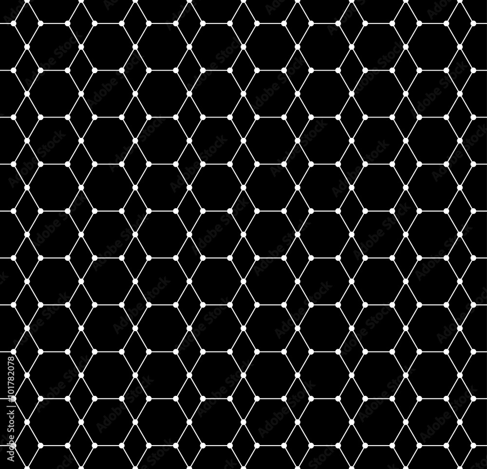 Poster Abstract grid, mesh pattern with nodes. Seamlessly repeatable ab