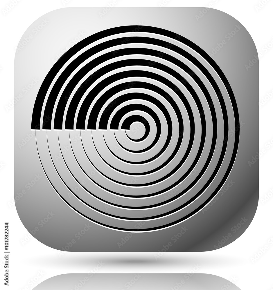 Poster generic icon with cyclic, circular concentric lines symbol