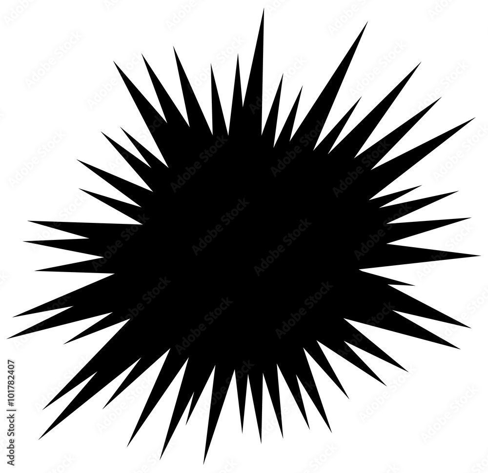 Poster edgy blank explosion shape isolated. abstract vector element.