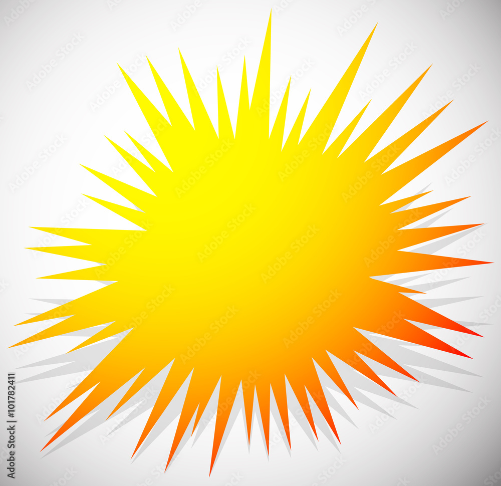 Poster edgy blank explosion shape isolated. abstract vector element.