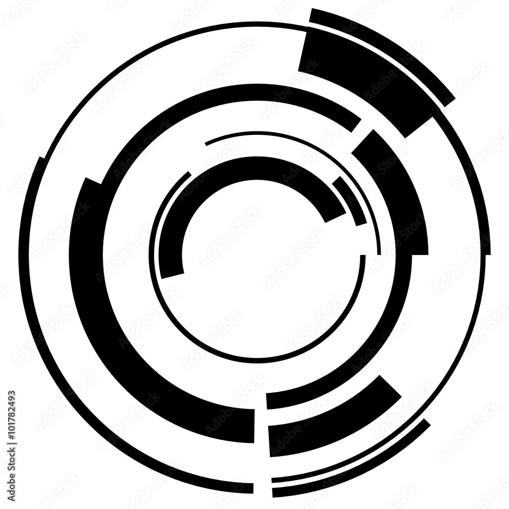 Leinwandbilder abstract hi-tech segmented geometric circle shape isolated on wh